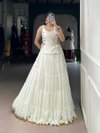NNK1700 Marbel With Embossed Design Lace Border Lehenga With Blouse Koti Indo Western Collection Online Wholesale